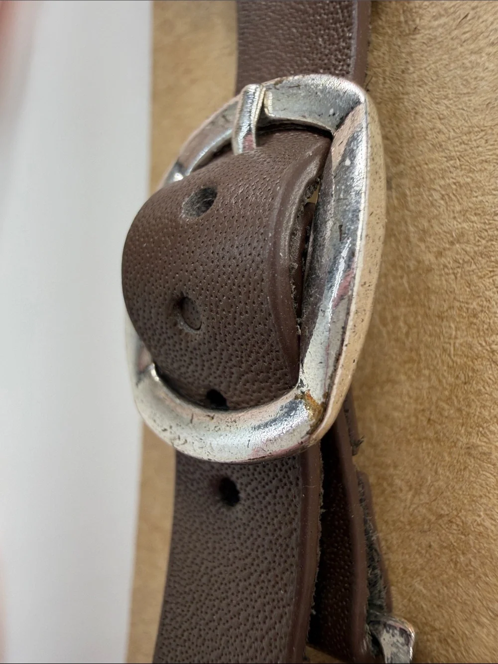 Brown Leather watch Band with Turquoise Beading 42mm~45mm